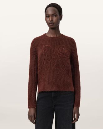 AllSaints Polyamide Chain AllSaints Embroidered Jumper, Size: XS