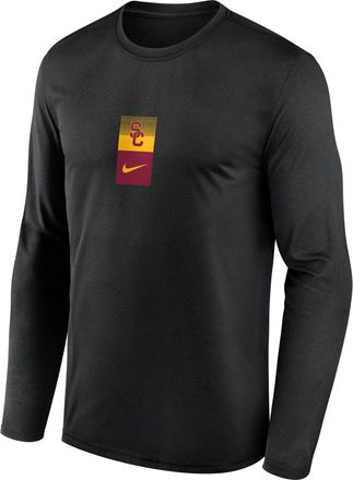 Nike USC Primetime Stack Legend Nike Mens Dri-FIT College Long-Sleeve T-Shirt in Black | NKGT00ASCJ-EJK