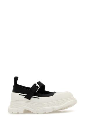 Alexander McQueen Two-Tone Leather and Rubber Ballet Flat - Black
