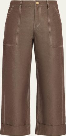 Lafayette 148 New York Highline Cuffed Linen-Cotton Ankle Pants