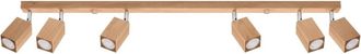Wonderlamp L&aacute;mpara de techo con 6 focos rectangulares de madera