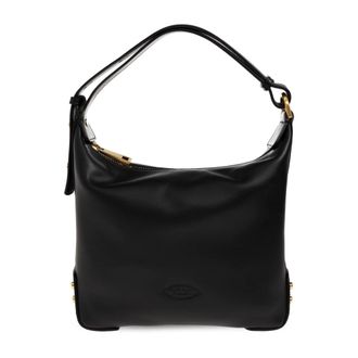 Tod's Mini Leren Tas met Metalen Stippen - Dames - Handtassen - Zwart - ONE Size - Leer - Tassen