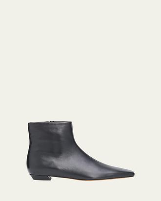 Proenza Schouler Trap Flat Leather Ankle Boots