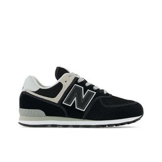 New Balance Kids 574 Core in Black/White Leather, size 3.5