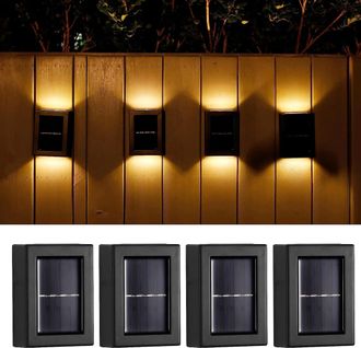 OEM Luces De Jard&iacute;n, Juego De 4 Piezas, Apliques Solares Led De Pared, Grado De Protecci&oacute;n Ip65, Led Integrados De Forma Permanente