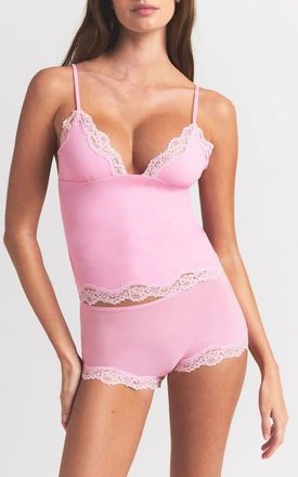 SKIMS Fits Everybody Lace Triangle Camisole in Bubblegum Tonal at Nordstrom, Size X-Large
