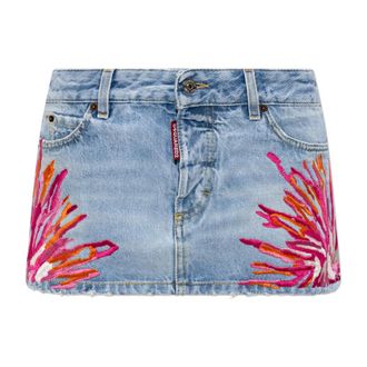 Dsquared2 Denim Skirts, female, Blue, Size: 3XS Denim Skirt