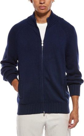 Brunello Cucinelli Dark Blue Zip Sweater, Brand Size 56 (US Size 46)