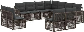 vidaXL Conjunto De Sof&aacute;s De Jard&iacute;n 11 Uds. Gris Y Gris Oscuro Vidaxl
