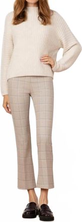 Avenue Montaigne Bonnie Cropped Flare Cut Pants In Plaidure