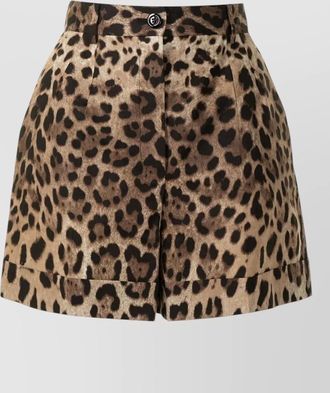 Dolce & Gabbana animal print high waist pleated shorts