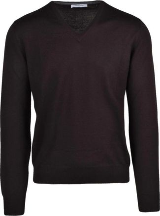 Gran Sasso Truien & Vesten, Heren, Bruin, 3Xl, Wol, Pullover met V-hals
