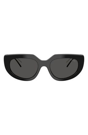 Prada 54mm Oval Sunglasses in Black /Dark Grey at Nordstrom