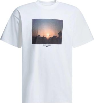 Carhartt Work in Progress S/S Warm Views T-Shirt - Heren - T-shirts - Wit - S - Katoen - Tops