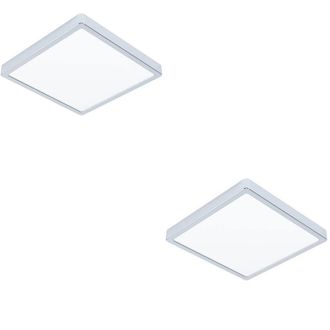 Loops 2 PACK Stylish 29cm Chrome Square LED Ceiling Light for Indoor Space in Metallics