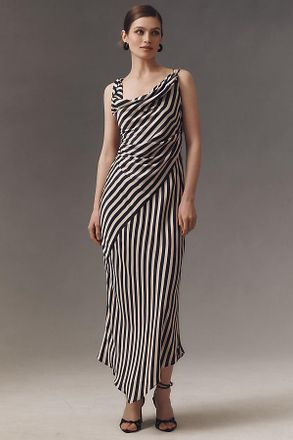BHLDN Carissa Cowl-Neck Draped Printed Midi Dress