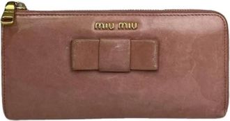 Miu Miu Pre-owned Leren Portemonnee - Dames - Vintage Accessoires - Roze - ONE Size - Leer - Vintage