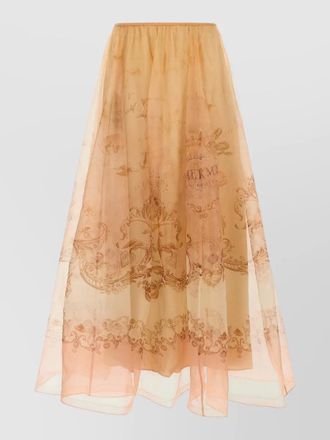Zimmermann organza maxi skirt elastic waist print