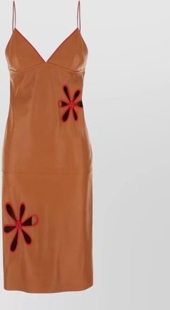 Fendi lamb leather midi dress