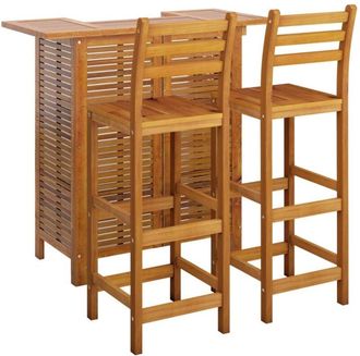 vidaXL 3 Piece Garden Bar Set Solid Wood Acacia Vidaxl
