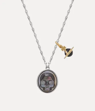 Vivienne Westwood Man. Jed Pendant Necklace Platinum-gold-grey-mop-black-enamel Platinum-gold-grey-mop-black-enamel Men