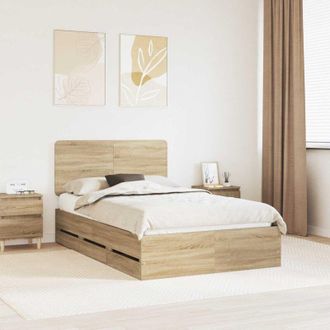 vidaXL Estructura De Cama Roble Sonoma 120 X 190 Cm Madera Ingenieril Vidaxl