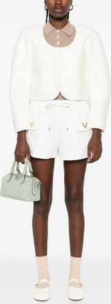 Valentino Garavani Womens White Stretch Piquet Shorts - Size EU 38 (Womens)