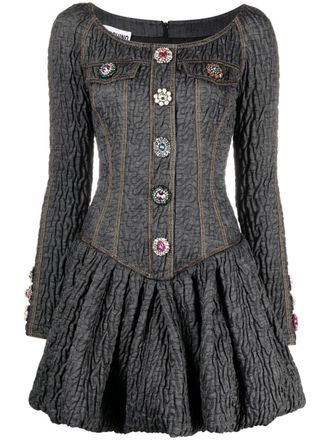 Moschino Abito corto con cristalli - Nero