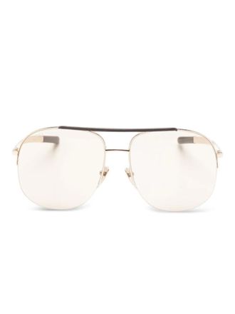 Gucci Occhiali da sole con montatura stile pilota - Oro