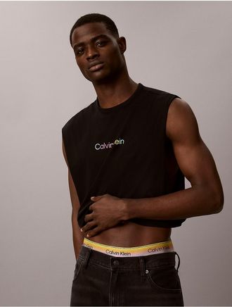 Calvin Klein Mens Intense Power Pride Crop Muscle Tank - Black - XL