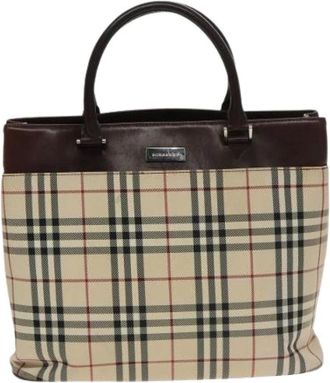 Burberry Pre-owned Tote Bags, female, Beige, Size: ONE SIZE Pre-owned Nova check tote