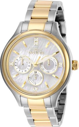 Invicta Angel 28655 Dames Horloge - Quartz Uurwerk - Roestvrij Staal met witte Wijzerplaat - 38mm
