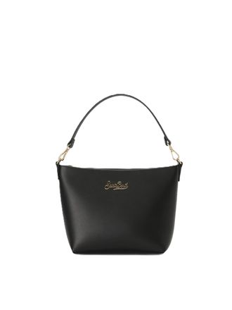 MC2 Saint Barth Minimalist Black Handbag with Gold-tone Hardware