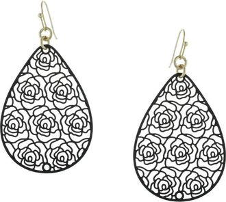 Olivia Welles Rosette Drop Earrings in Gold/black at Nordstrom Rack