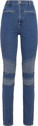 Philipp Plein Denim High Waist Biker Iconic Plein