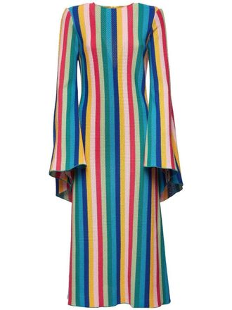 La DoubleJ vertical-stripe midi dress - women - Cotton/Polyester - M - Blue