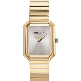 Ferragamo Crystal Bracelet Watch, 27mm x 34mm in Ip Yellow Gold at Nordstrom