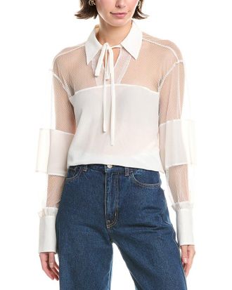 Rebecca Taylor Mesh Silk Blouse
