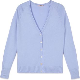 Oltre Viscose Blend Cardigan - Dames - Vesten - Blauw - S - Nylon - Truien & Vesten