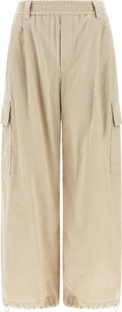 Brunello Cucinelli Beige Cotton Cargo Womens Pants