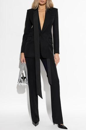 The Attico Wool Blazer With Scarf, Womens, Black