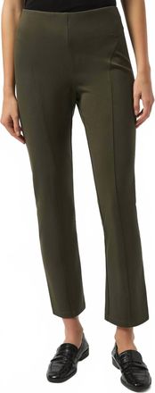 Joseph Ribkoff Back Slit Pull On Slim Ankle Pants In Avocado