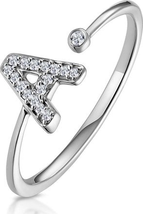 The Diamond Store Diamond Initial A Ring 0.07ct set in 9K White Gold
