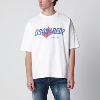 Dsquared2 White Loose Fit T Shirt With Logo Print