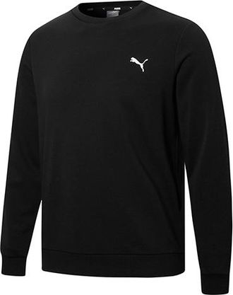 Puma Ess Logo Printing Round Neck Sports Pullover Black 848731-01