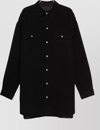Rick Owens virgin wool oversized single breasted coat
