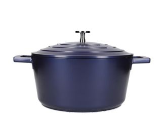 MasterClass Cazuela Mediana Con Tapa 4 Litros/24 Cm, Aluminio Fundido Ligero, Apta Para Horno Y Placa De Inducci&oacute;n, Azul