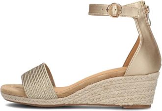 Omoda Schoenen, Dames, Geel, 40 EU, Gouden Espadrilles met Sleehak