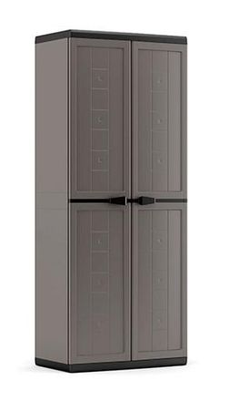 Keter Kis Armario Porta Escobas Jolly, Color Gris, Ideal Para Organizar Herramientas De Limpieza, Dise&ntilde;o Pr&aacute;ctico Y Resistente, Perfecto Para Hogar, Oficina