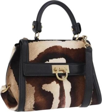 Ferragamo Pre-owned Hand Bag - Dames - Vintage Handtas - Veelkleurig - ONE Size - Leer - Vintage